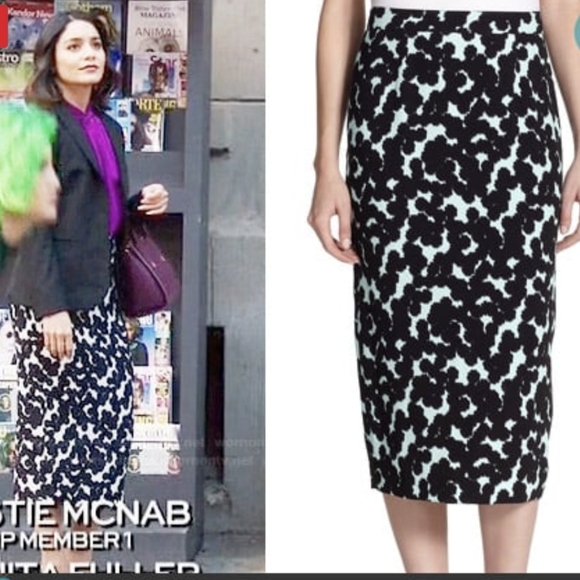 A.L.C. Belle Silk Print Pencil Skirt SZ 8 - Picture 6 of 8